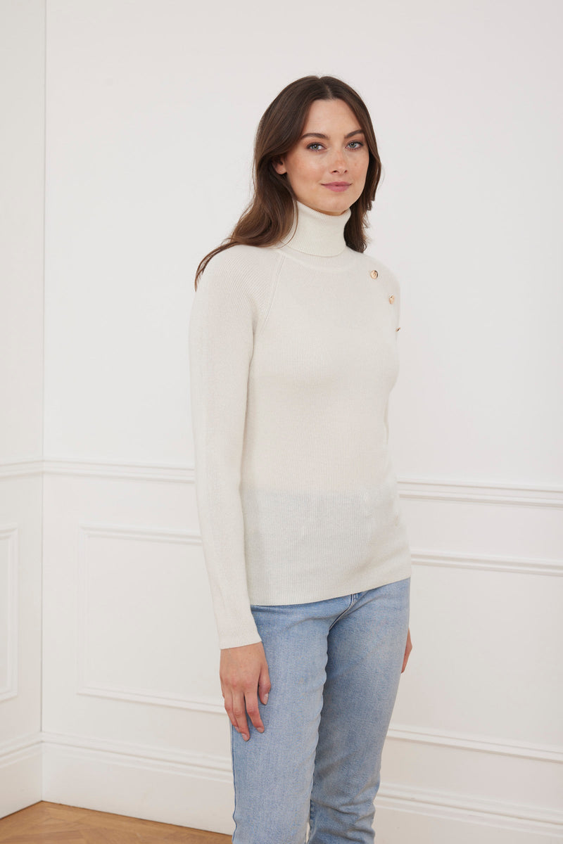 Luna Ladies Roll Polo Edinburgh Cashmere