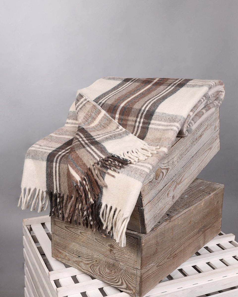 Tartan Wool Blend Blanket Edinburgh Cashmere