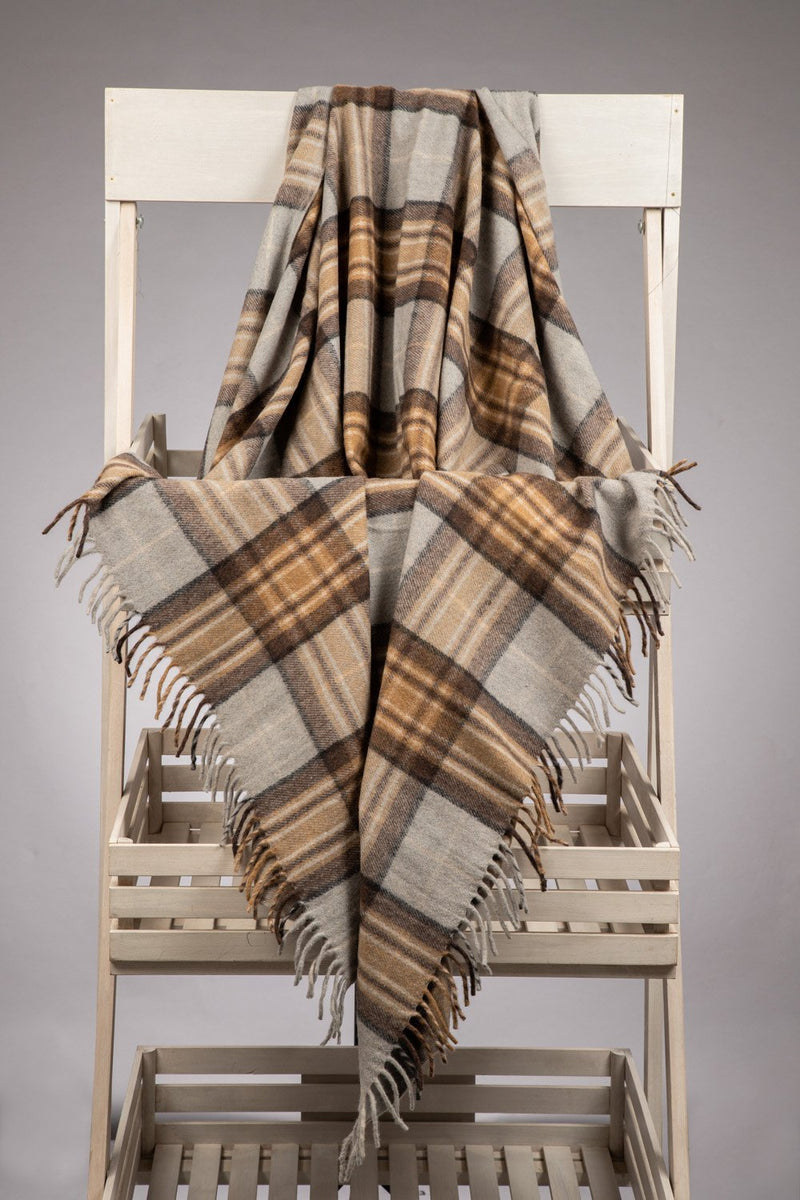 Tartan Wool Blend Blanket Edinburgh Cashmere