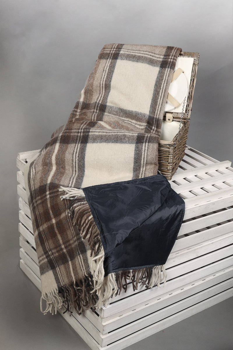 Tartan Wool Blend Blanket Edinburgh Cashmere