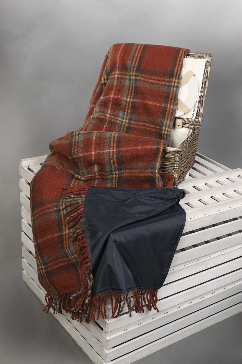 Tartan Wool Blend Blanket Edinburgh Cashmere