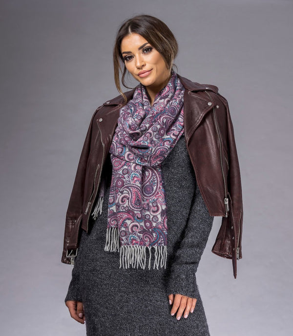 Pretty Paisley Double-Sided Cashmere Stole - Edinburgh Cashmere