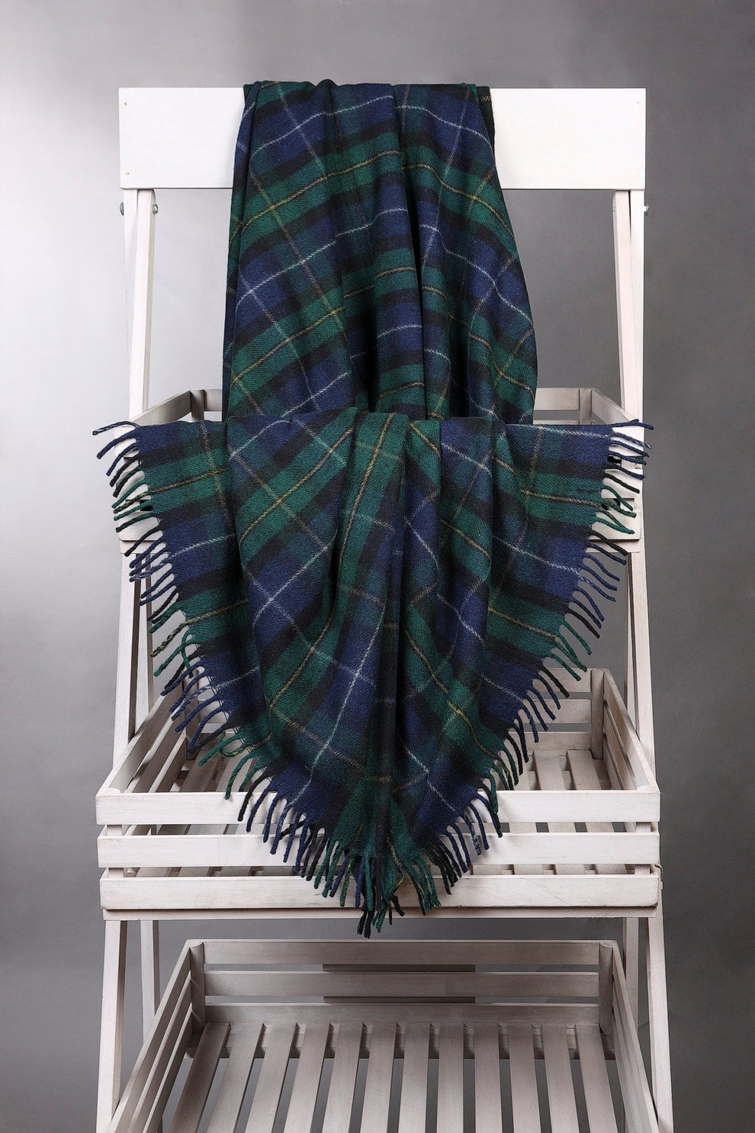 Tartan Wool Blend Blanket Edinburgh Cashmere
